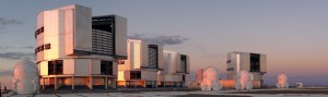 Global view of the four 8m telescopes which composed the Very Large Telescope on the top of Paranal (Credit Herve Bouy)