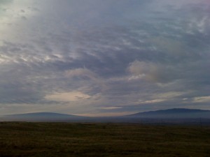 Typical landscape from the Big Island. The shield volcanoes...