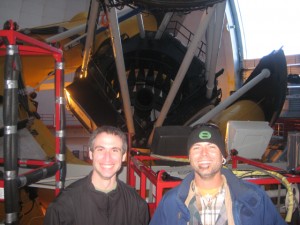 Jeff and Olivier in front of the CFHT primary mirror