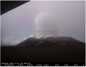 Capture picture of one of the webcam located at the summit. The summit is in the fog... :(