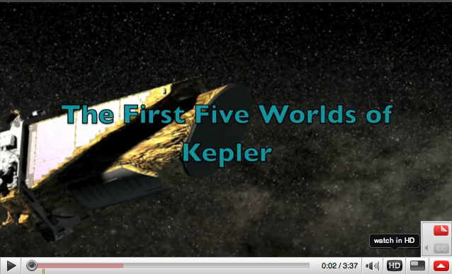 The First Five Worlds of Kepler - an animation movie by T. Darnell (click on the image to start the movie) o