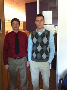 Bill Freeman (left) and Keaton Burns (right), my SETI REU 2010 students, ready to give their final talks.