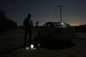 One of the IMCCE-SETI station ready for the stellar occultation (C) J. Berthier